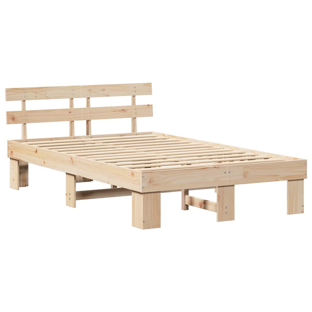 Estrutura da cama com cabeceira natural 140 x 190 cm