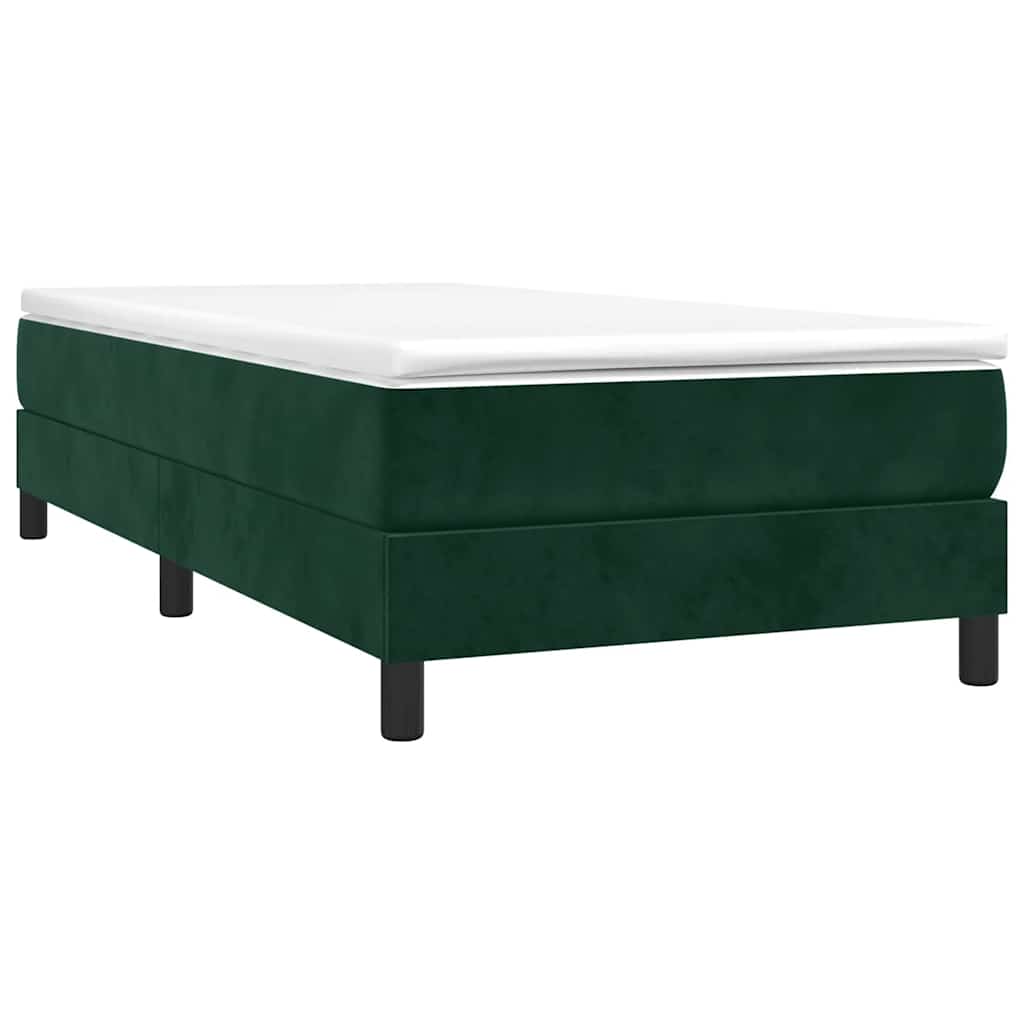 Estrutura de cama com molas 80x200 cm veludo verde-escuro