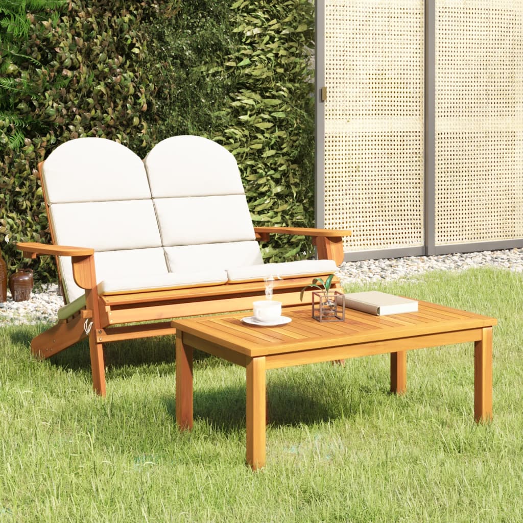 Conjunto lounge de jardim adirondack 2pcs acácia maciça