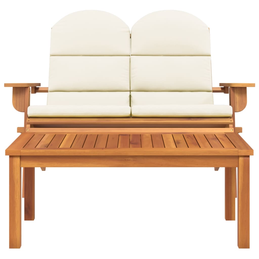 Conjunto lounge de jardim adirondack 2pcs acácia maciça