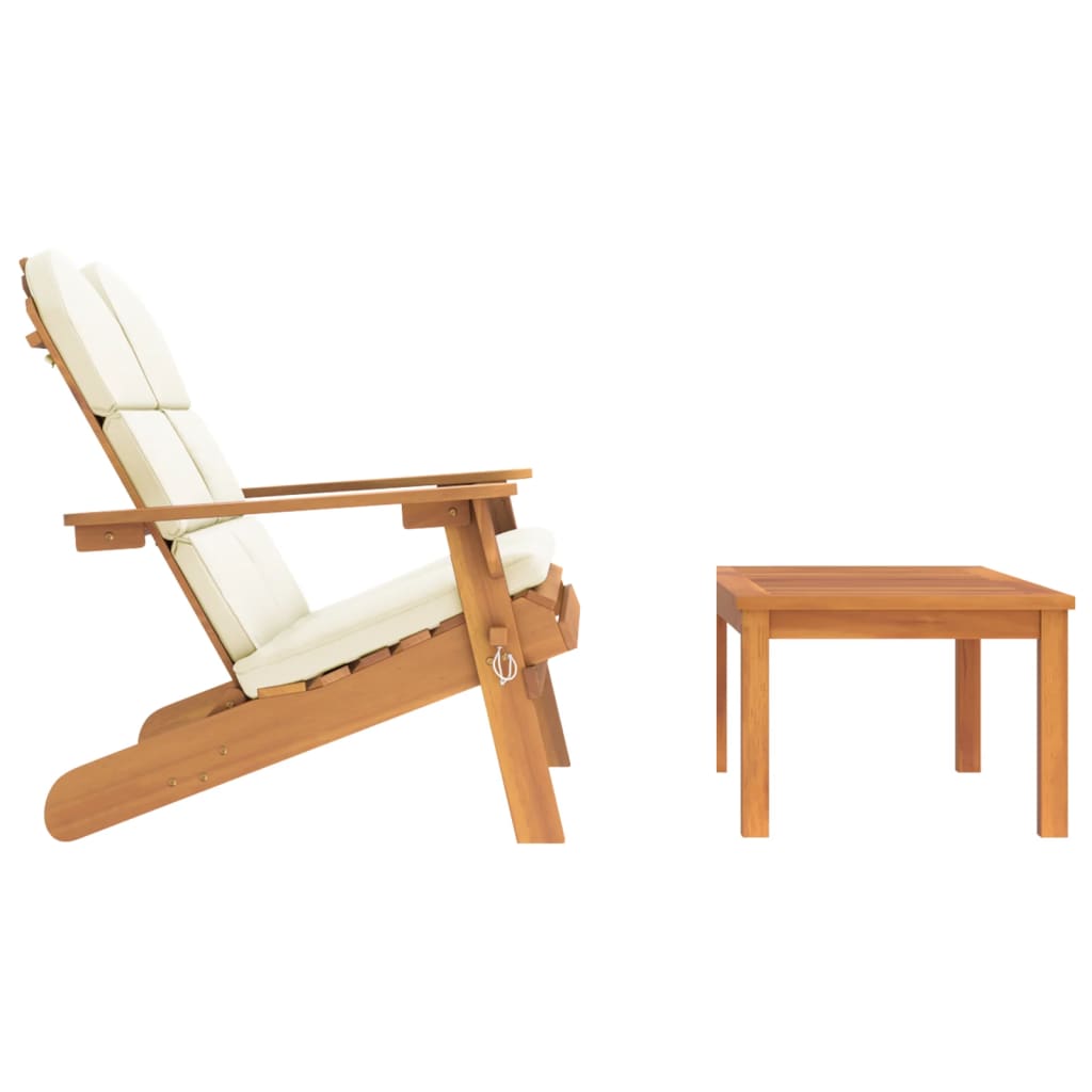 Conjunto lounge de jardim adirondack 2pcs acácia maciça