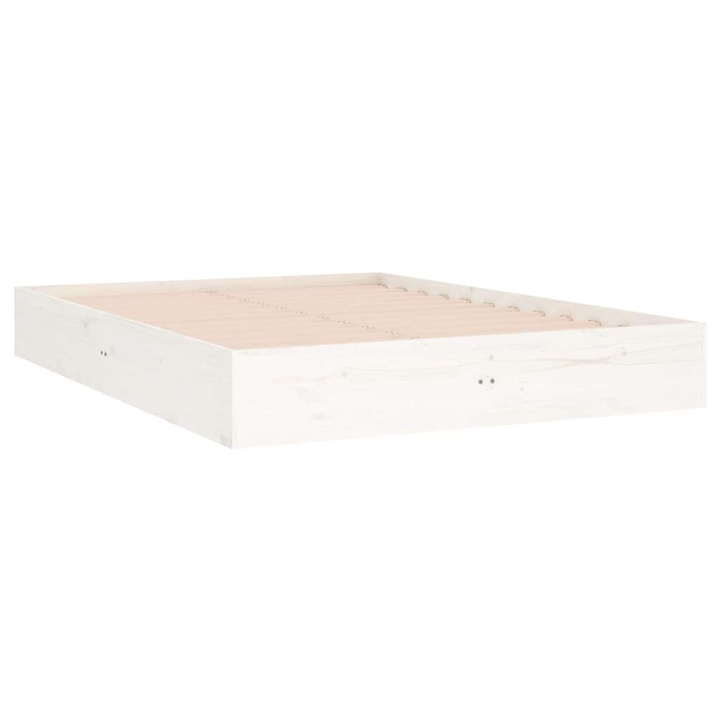 Estrutura cama pequena casal 120x190 cm pinho maciço branco