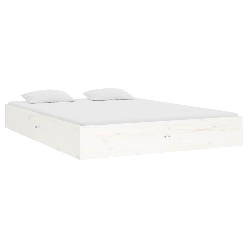 Estrutura cama pequena casal 120x190 cm pinho maciço branco