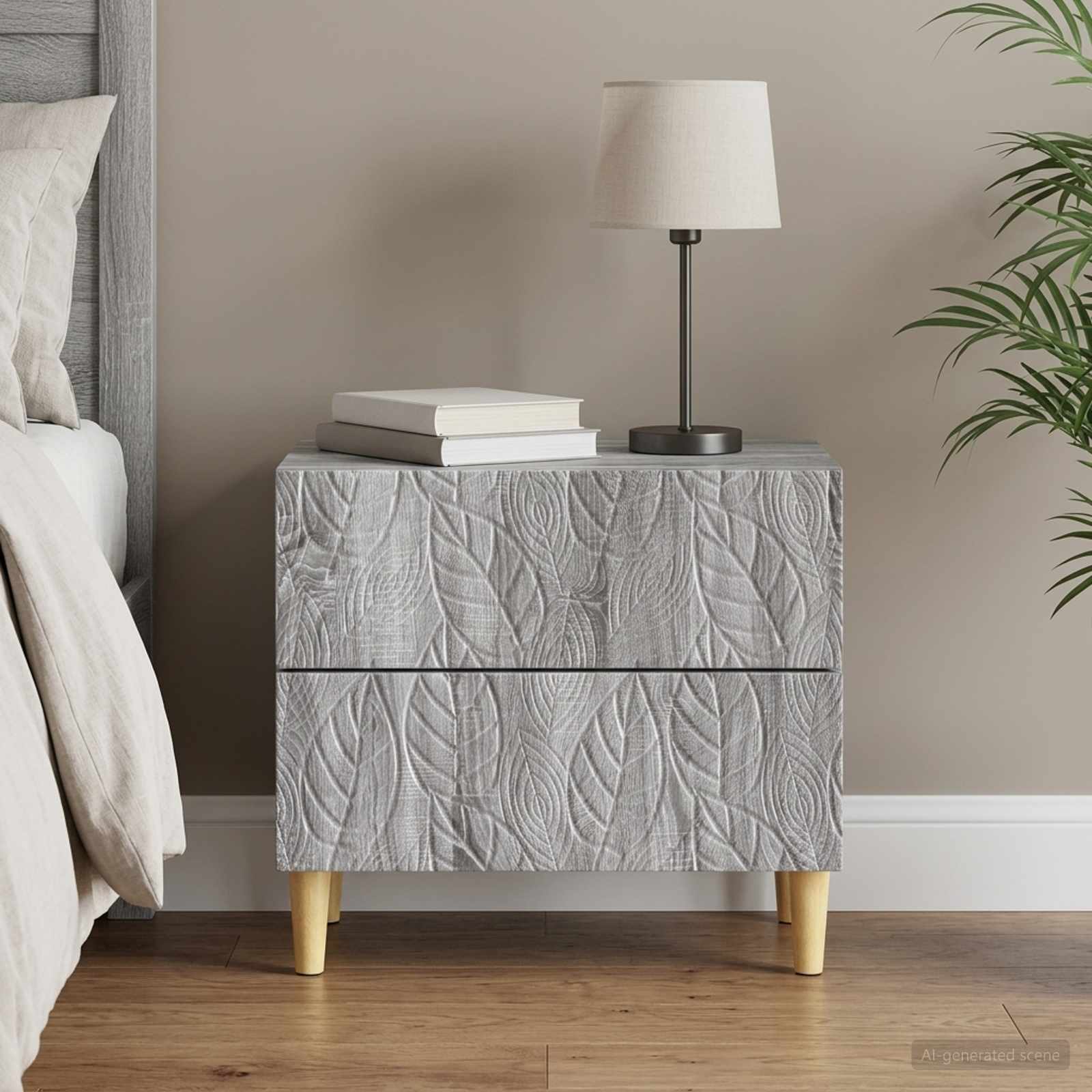 Mesa-de-cabeceira sonoma cinzento 62 x 34,5 x 48 cm