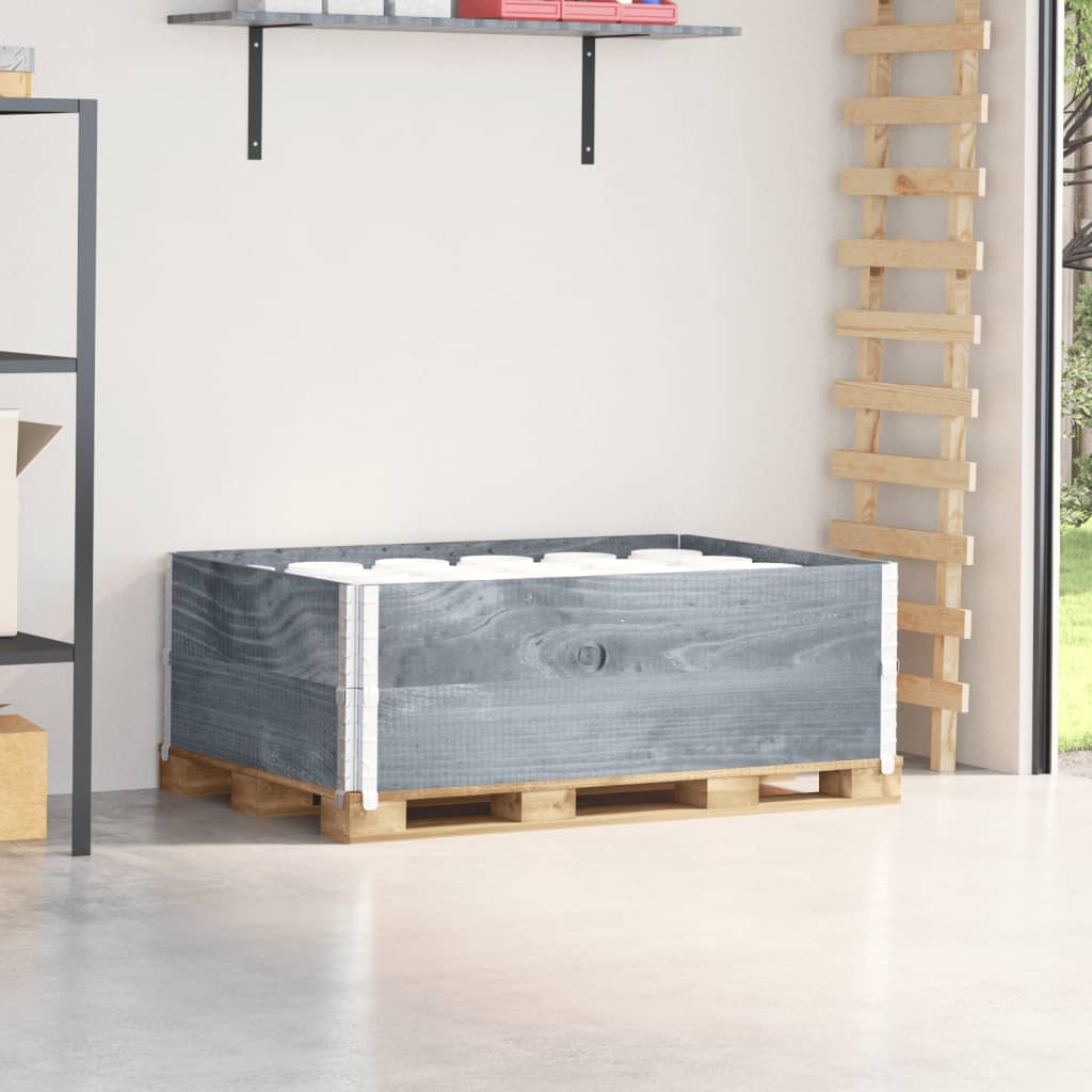 Colares p/ paletes 2 pcs 120x80 cm madeira pinho maciça cinza