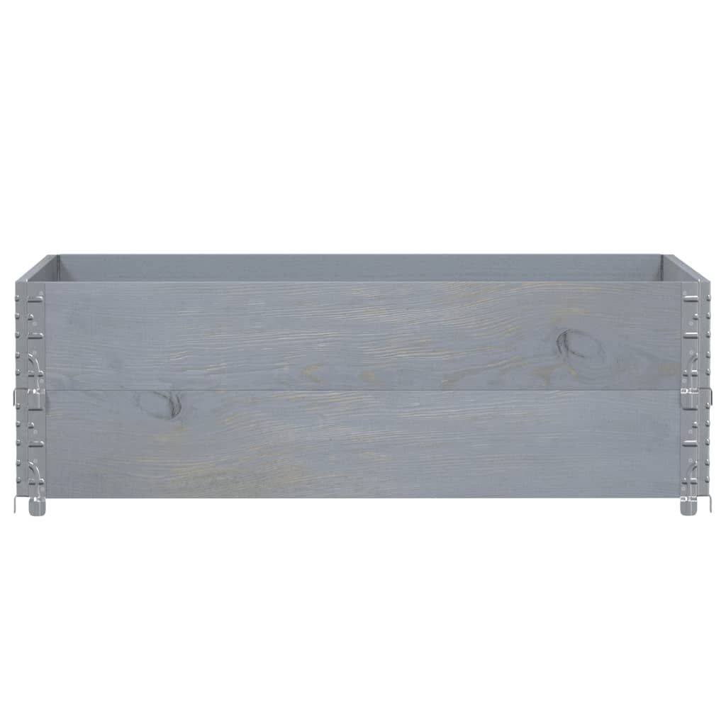Colares p/ paletes 2 pcs 120x80 cm madeira pinho maciça cinza