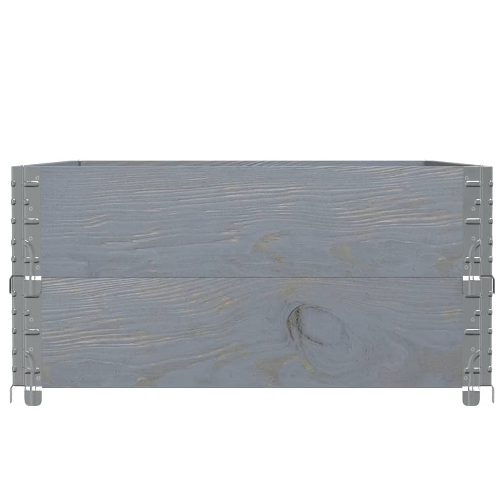 Colares p/ paletes 2 pcs 120x80 cm madeira pinho maciça cinza