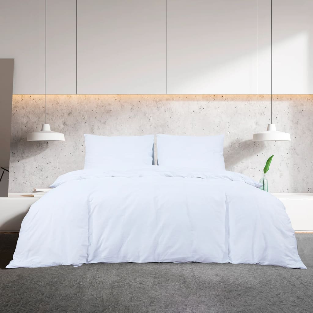 Conjunto de capa de edredão 135x200 cm microfibra leve branco