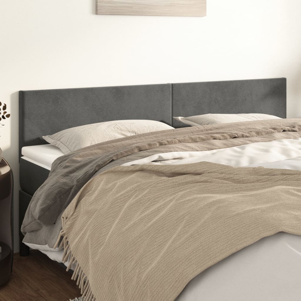 Cabeceiras cinzento-escuro 160x5x78/88 cm veludo