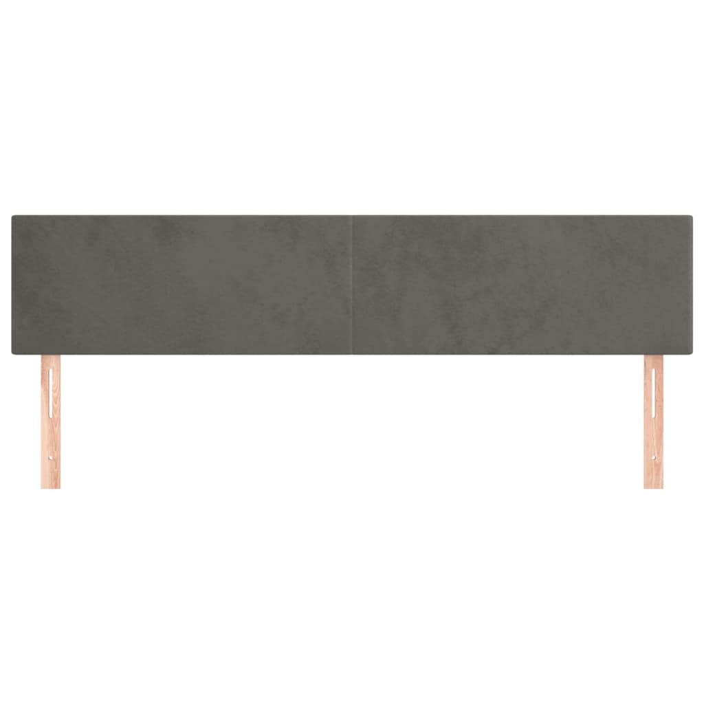 Cabeceiras cinzento-escuro 160x5x78/88 cm veludo