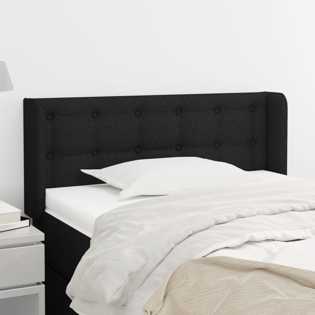 Cabeceira de cama c/ abas tecido 103x16x78/88 cm preto