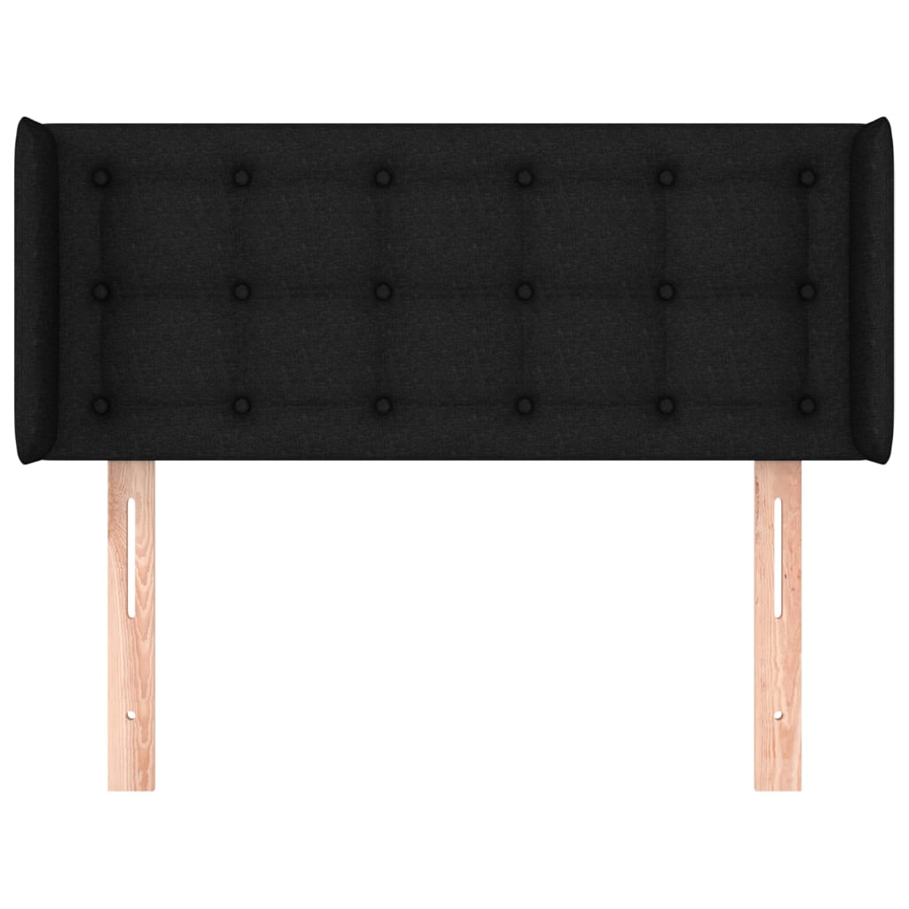Cabeceira de cama c/ abas tecido 103x16x78/88 cm preto