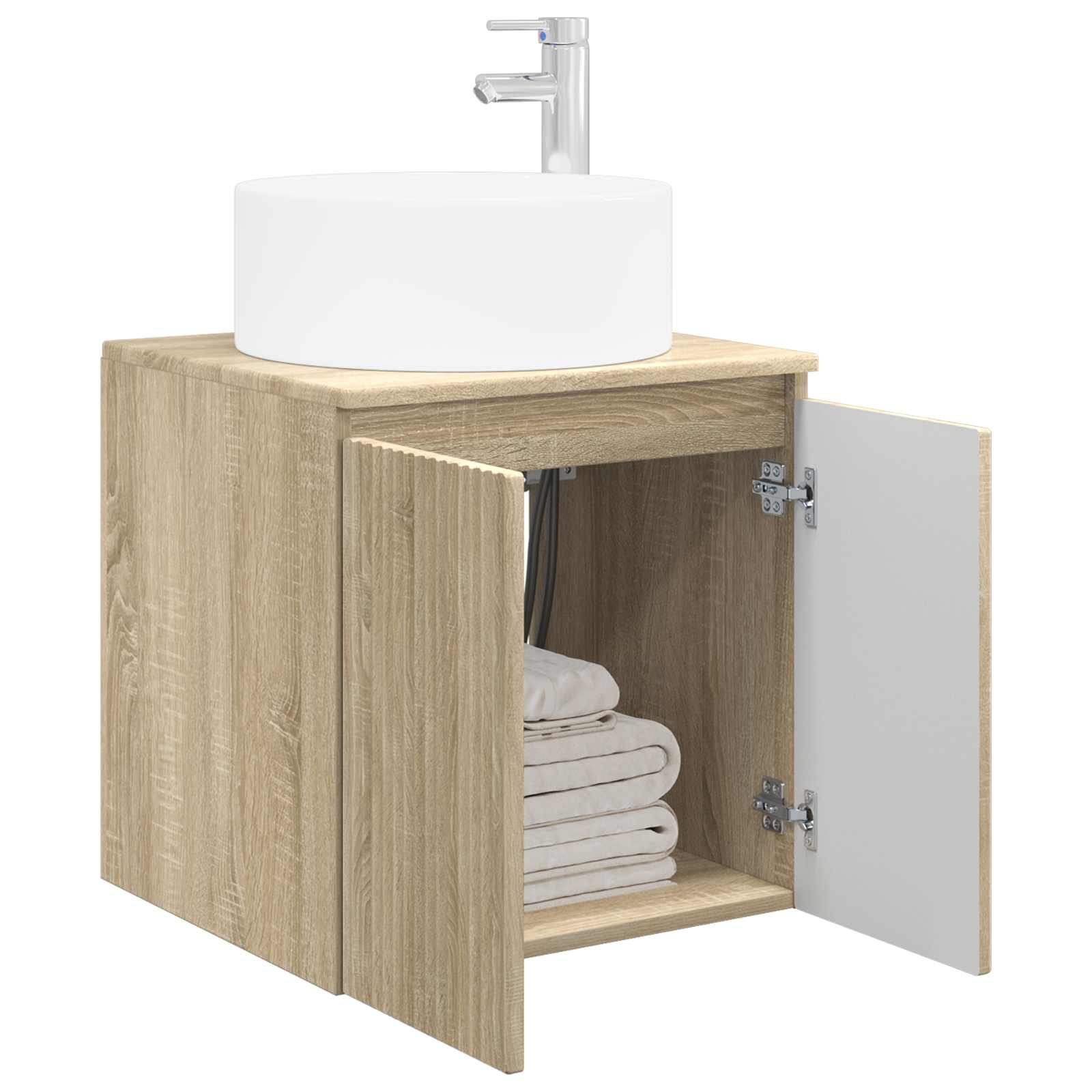 Vanidade de pia de parede carvalho sonoma 49,5 x 44,5 x 65,5 cm