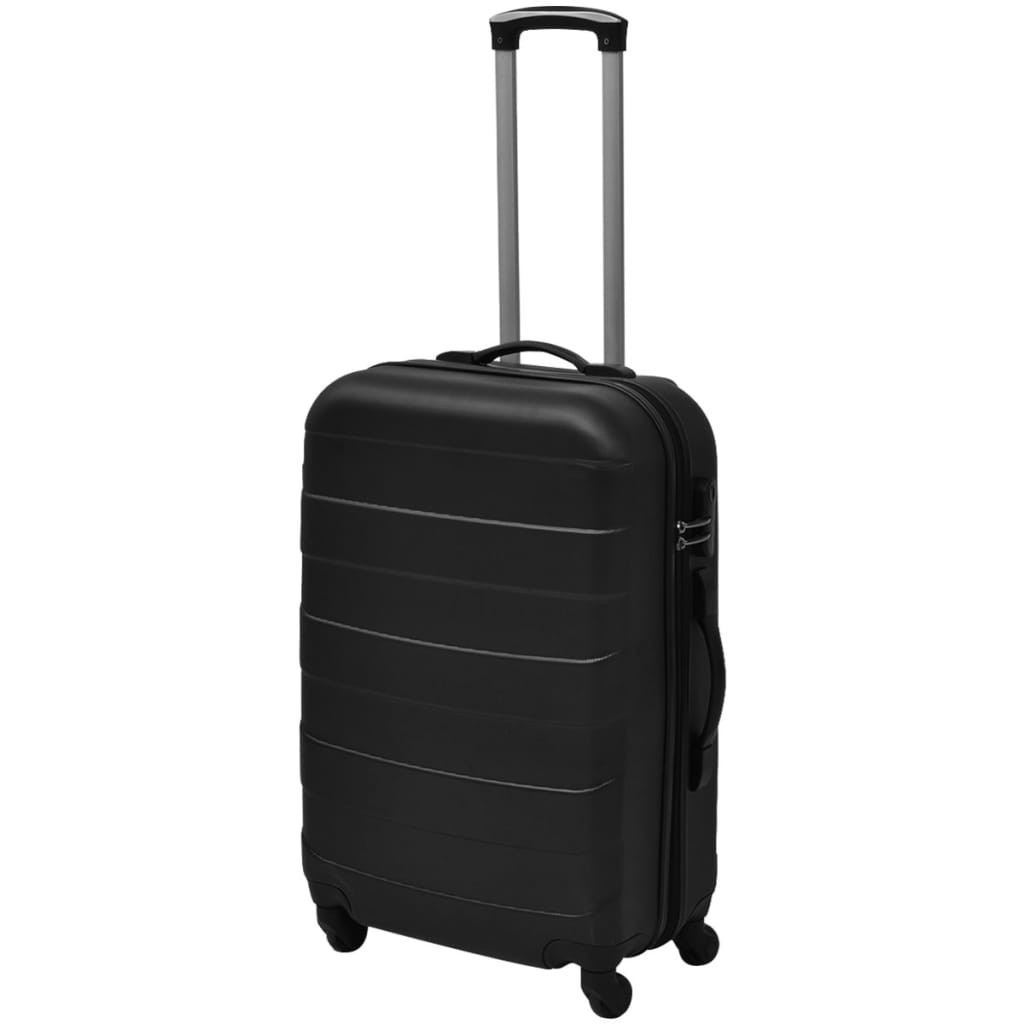 Conjunto de tróleis em estojo rígido 3 pcs 45,5/55/66 cm preto