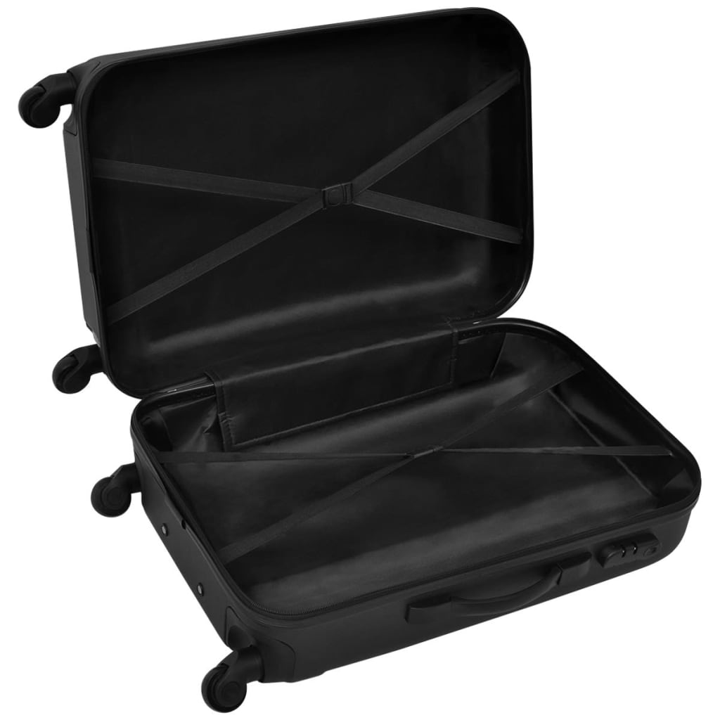 Conjunto de tróleis em estojo rígido 3 pcs 45,5/55/66 cm preto