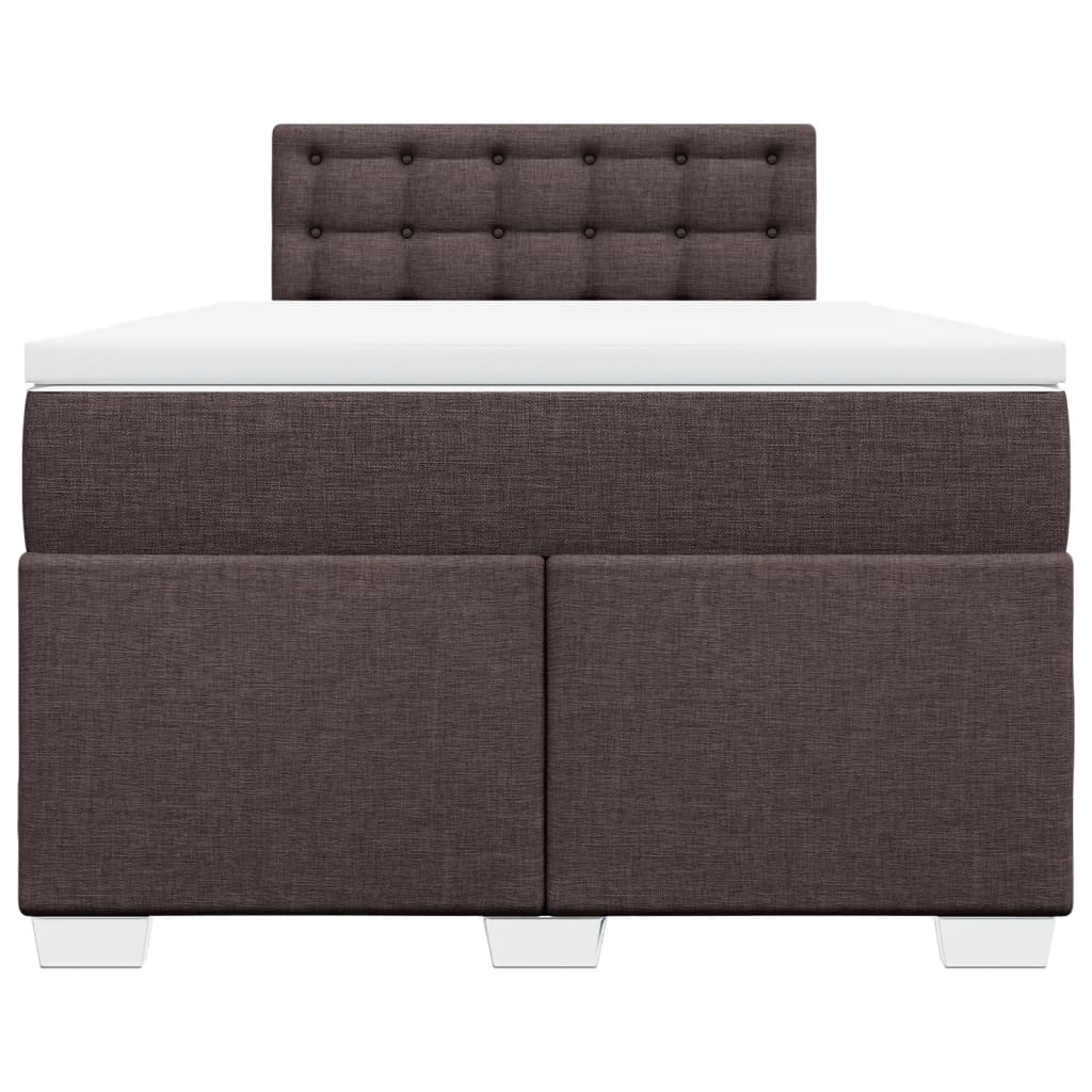 Cama boxspring com colchão 120x190 cm tecido castanho-escuro
