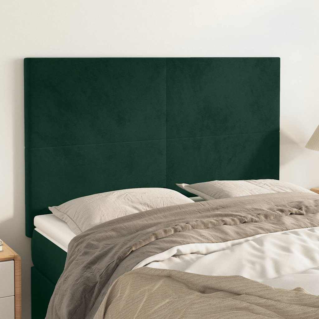 Cabeceira verde escuro 144x5x118/128 cm veludo