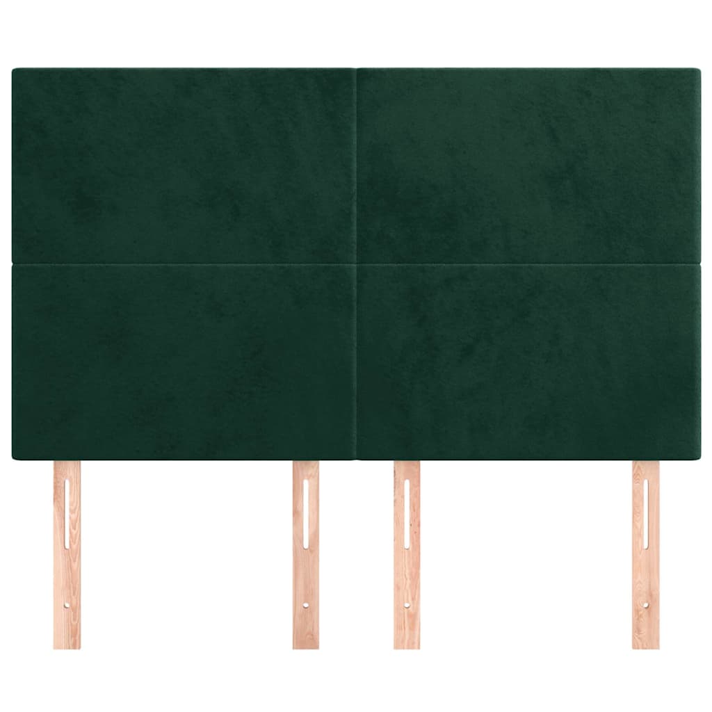 Cabeceira verde escuro 144x5x118/128 cm veludo