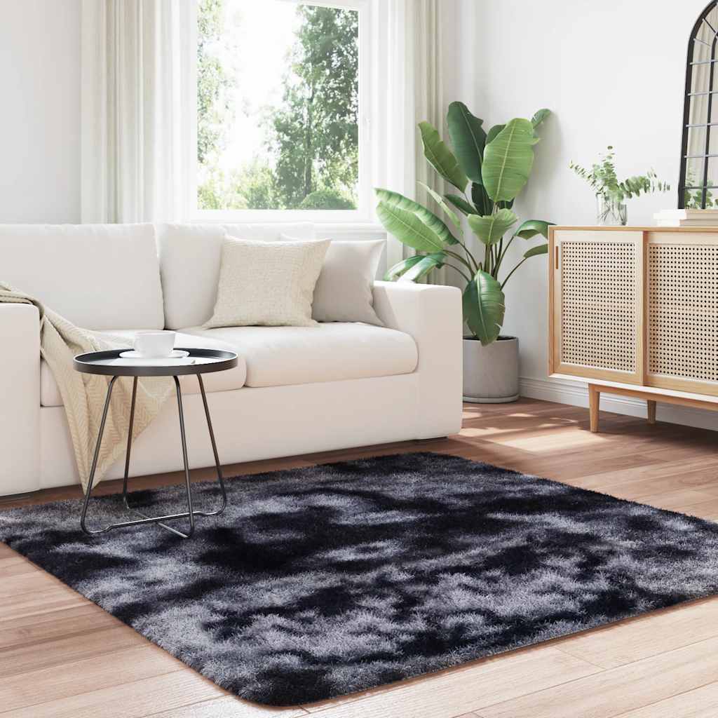Tapete shaggy de pelo alto navarra 160x160 cm cinzento-escuro