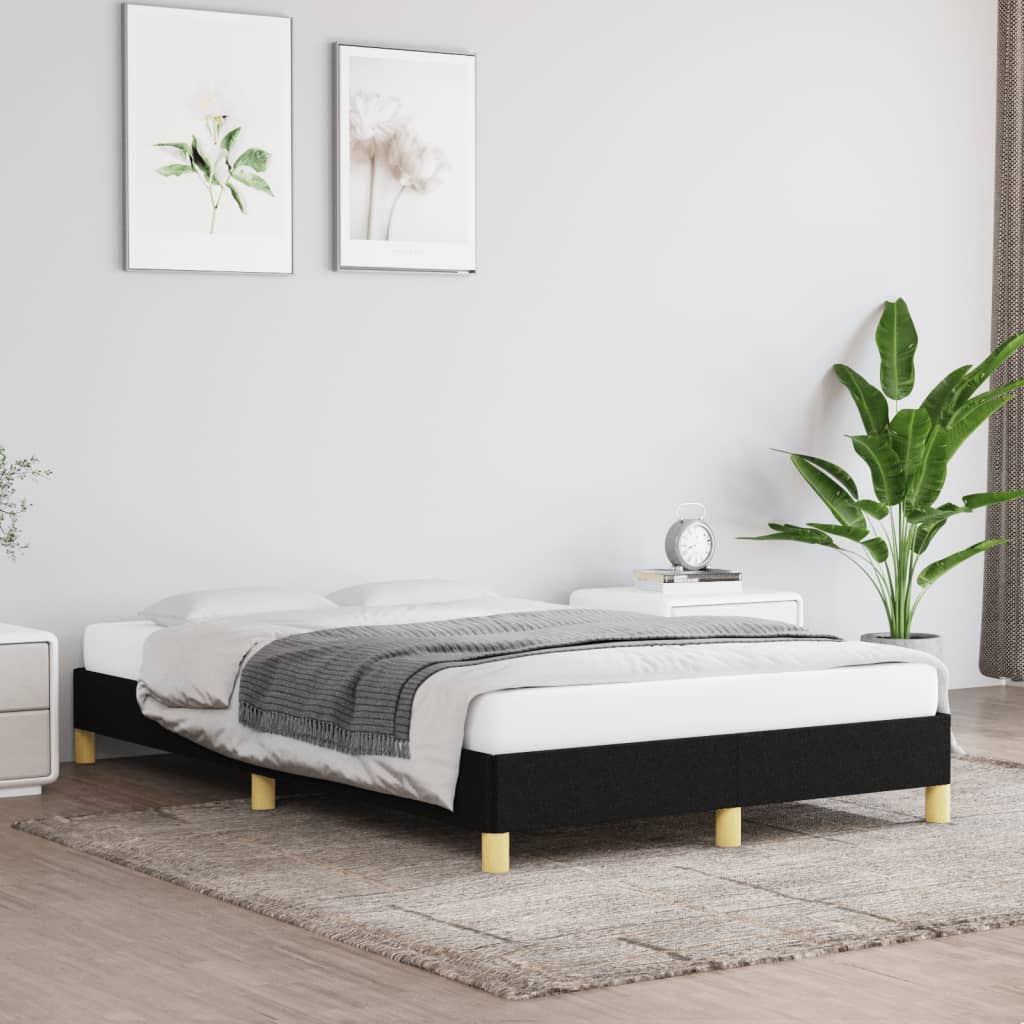 Estrutura de cama sem colchão preto 120x190 cm tecido