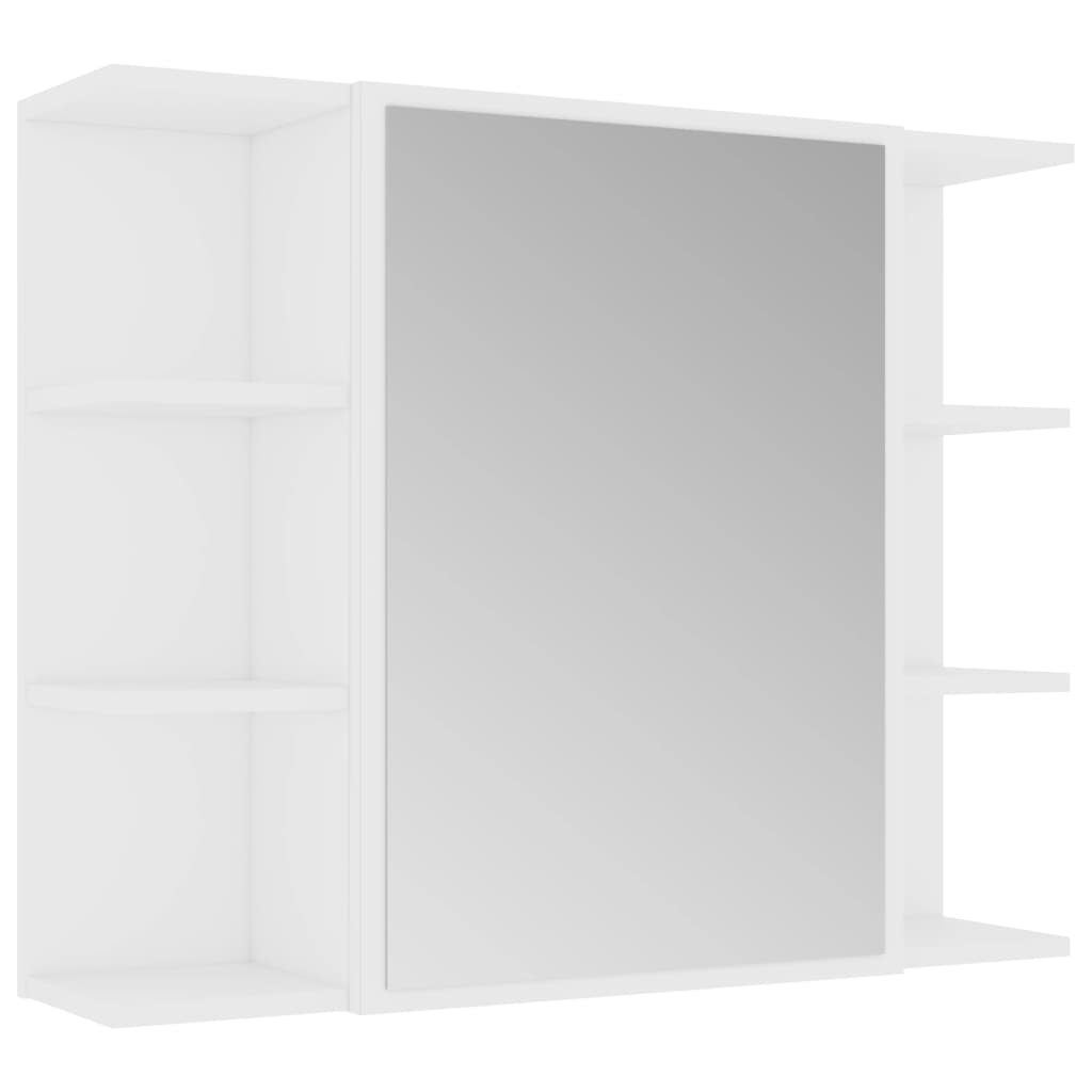 4 Pcs conjunto de móveis de casa de banho contraplacado branco