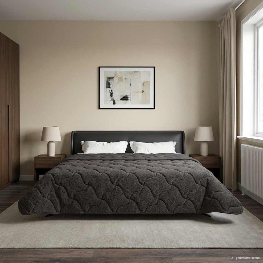 Duvet de ano inteiro colchonete antracite 220 x 240 cm