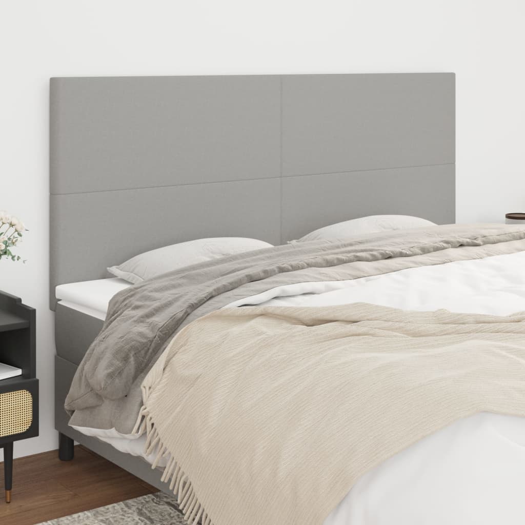 Cabeceira cinza claro 200x5x118/128 cm tecido