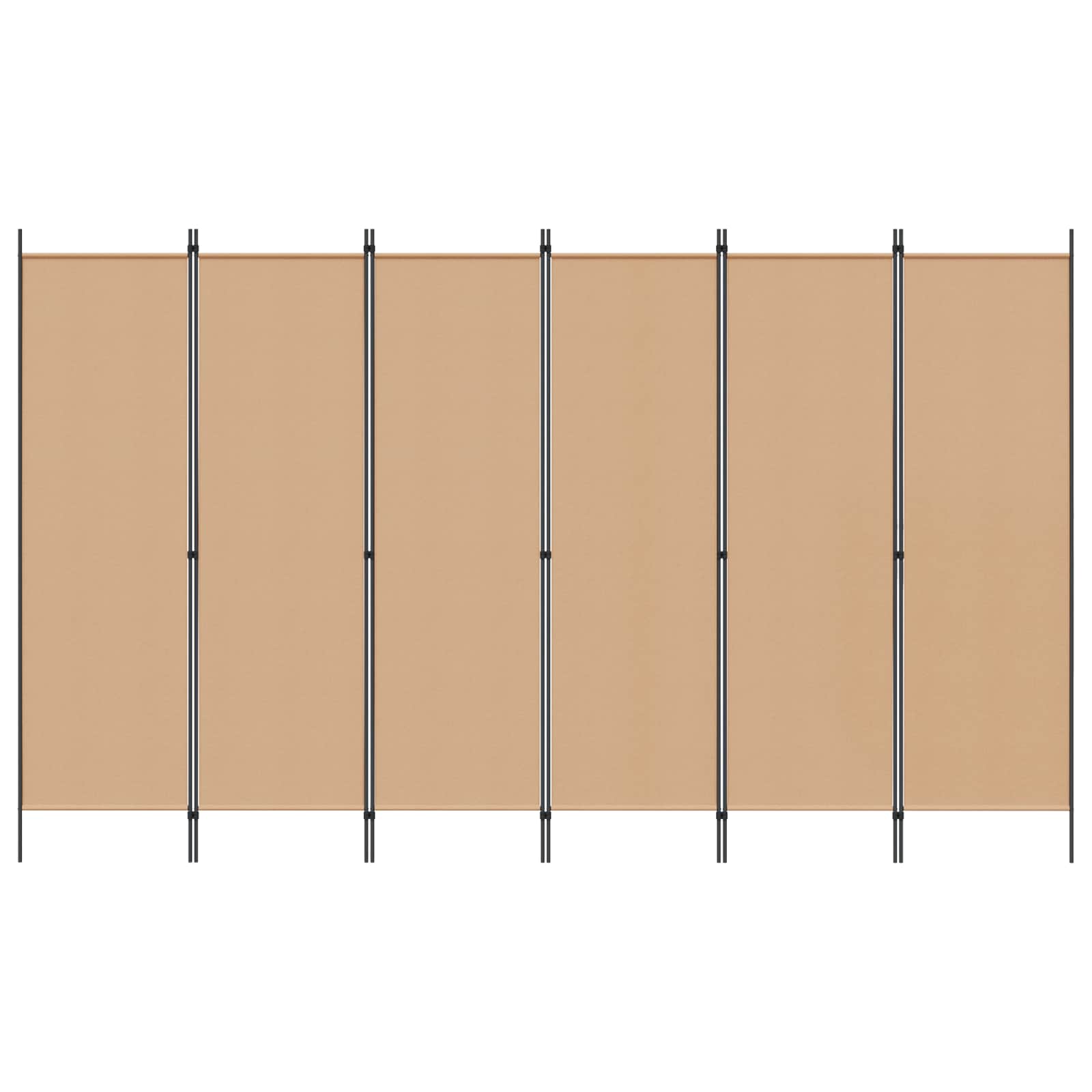 Divisória de quarto de 6 painéis bege 300 x 180 cm tecido