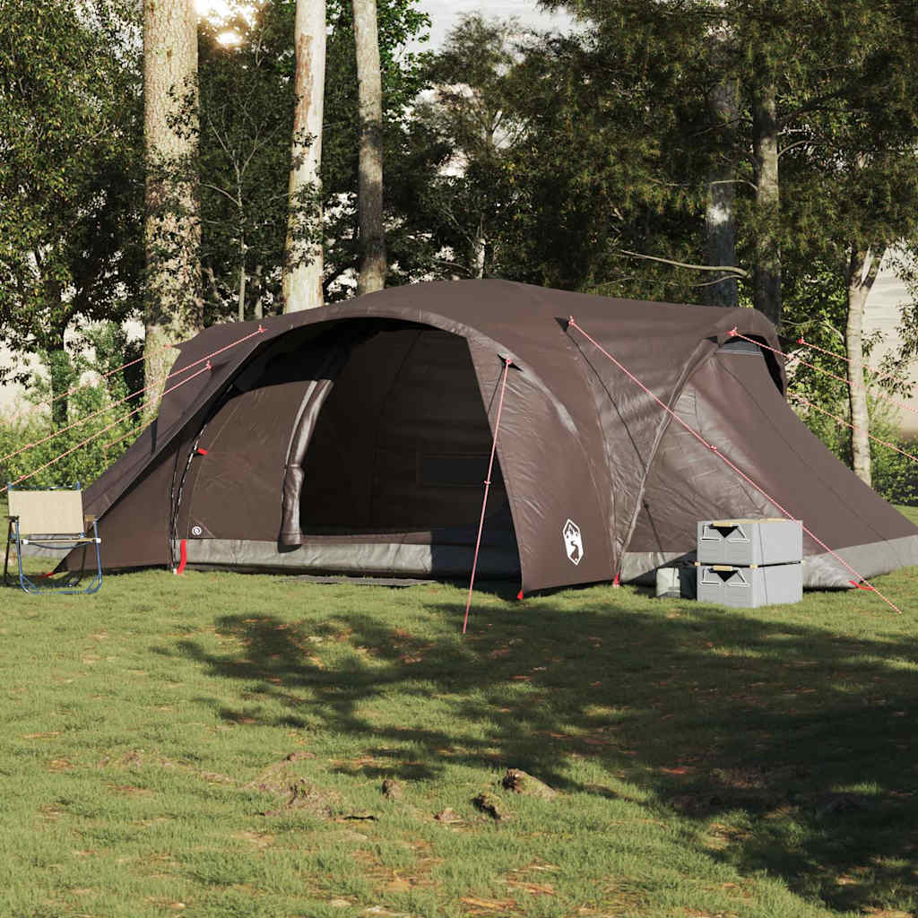 Tenda familiar em cúpula para 6 pessoas impermeável castanho