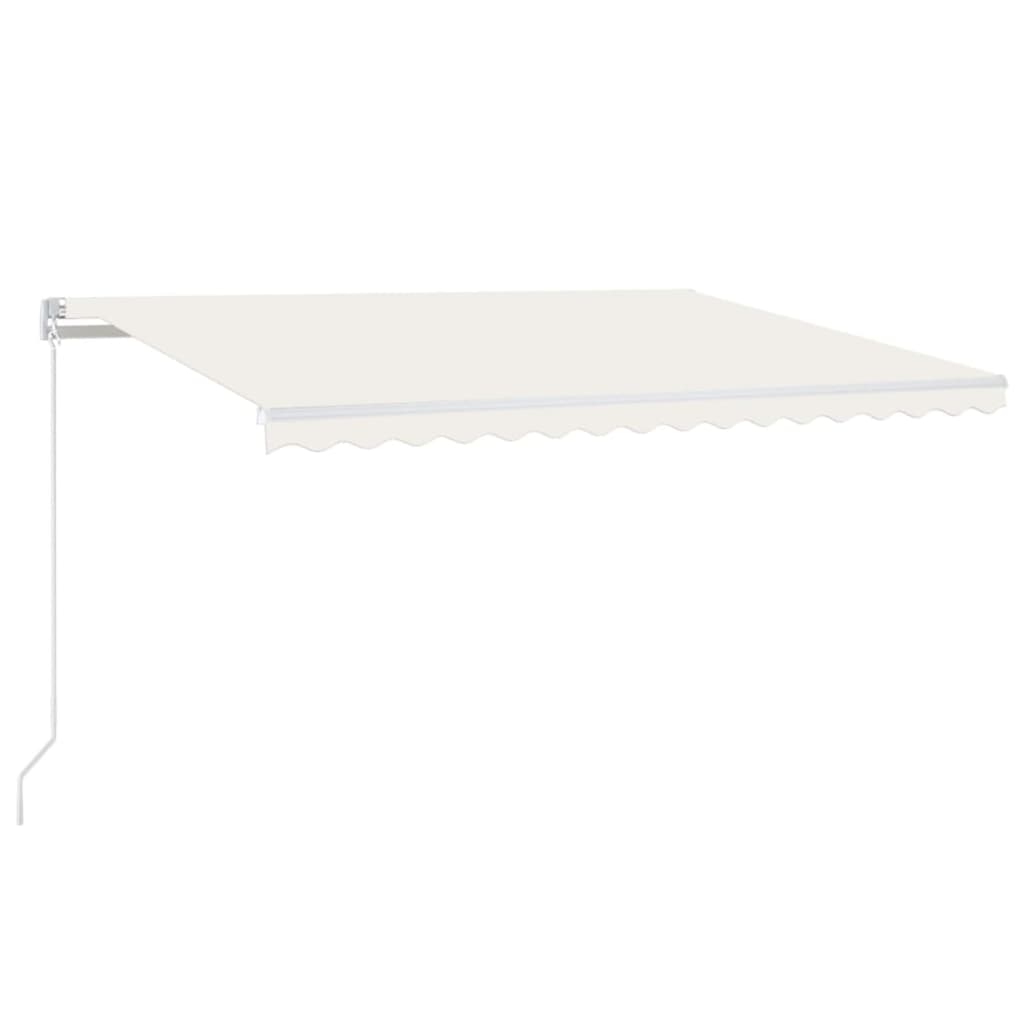 Toldo retrátil manual com LED 450x300 cm cor creme