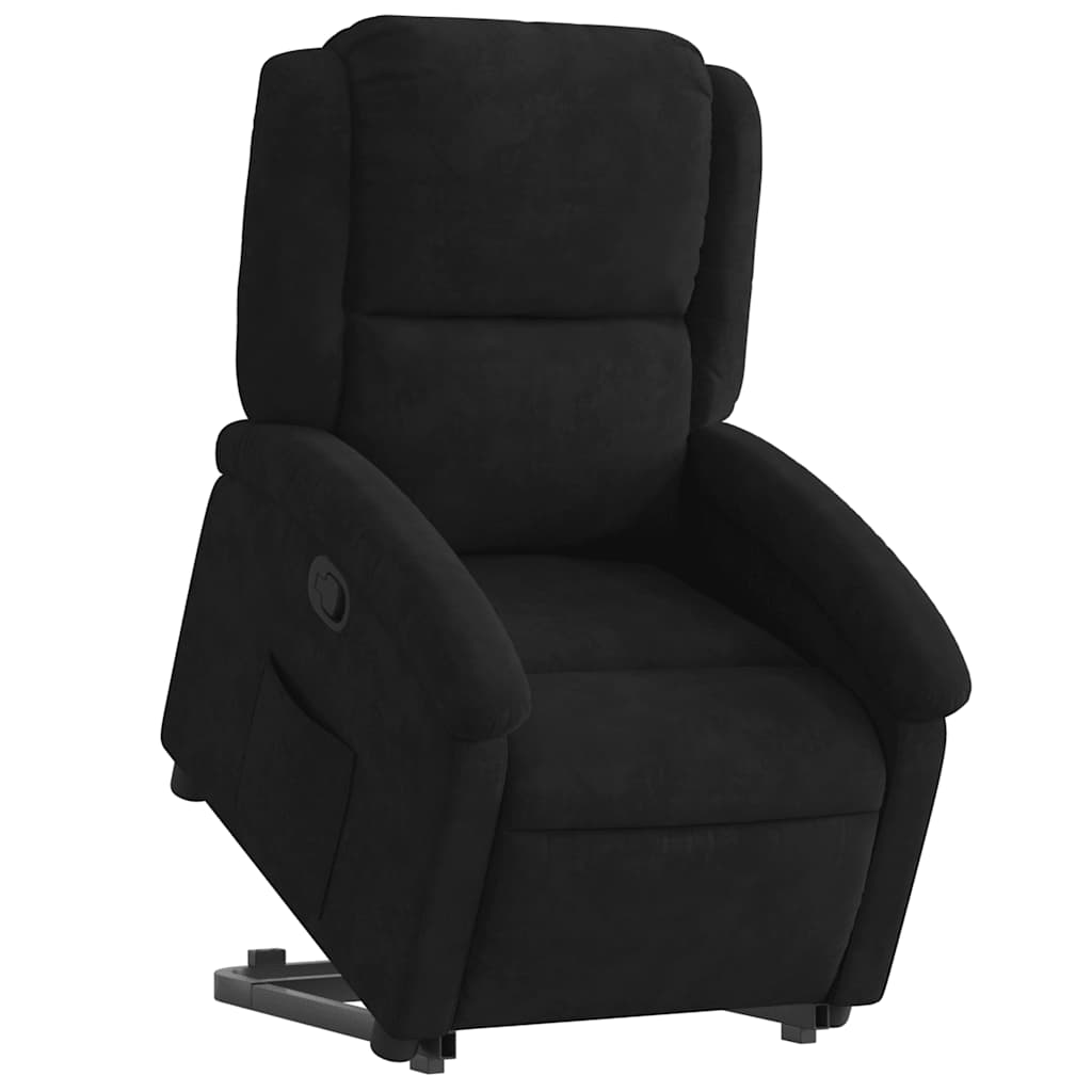 Poltrona reclinável elevatória veludo preto