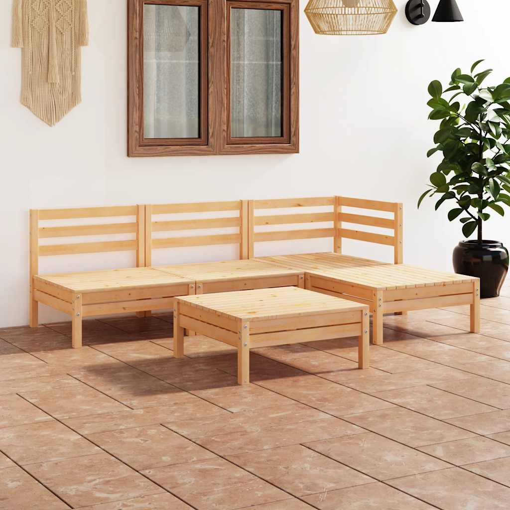 5 Pcs conjunto lounge de jardim pinho maciço