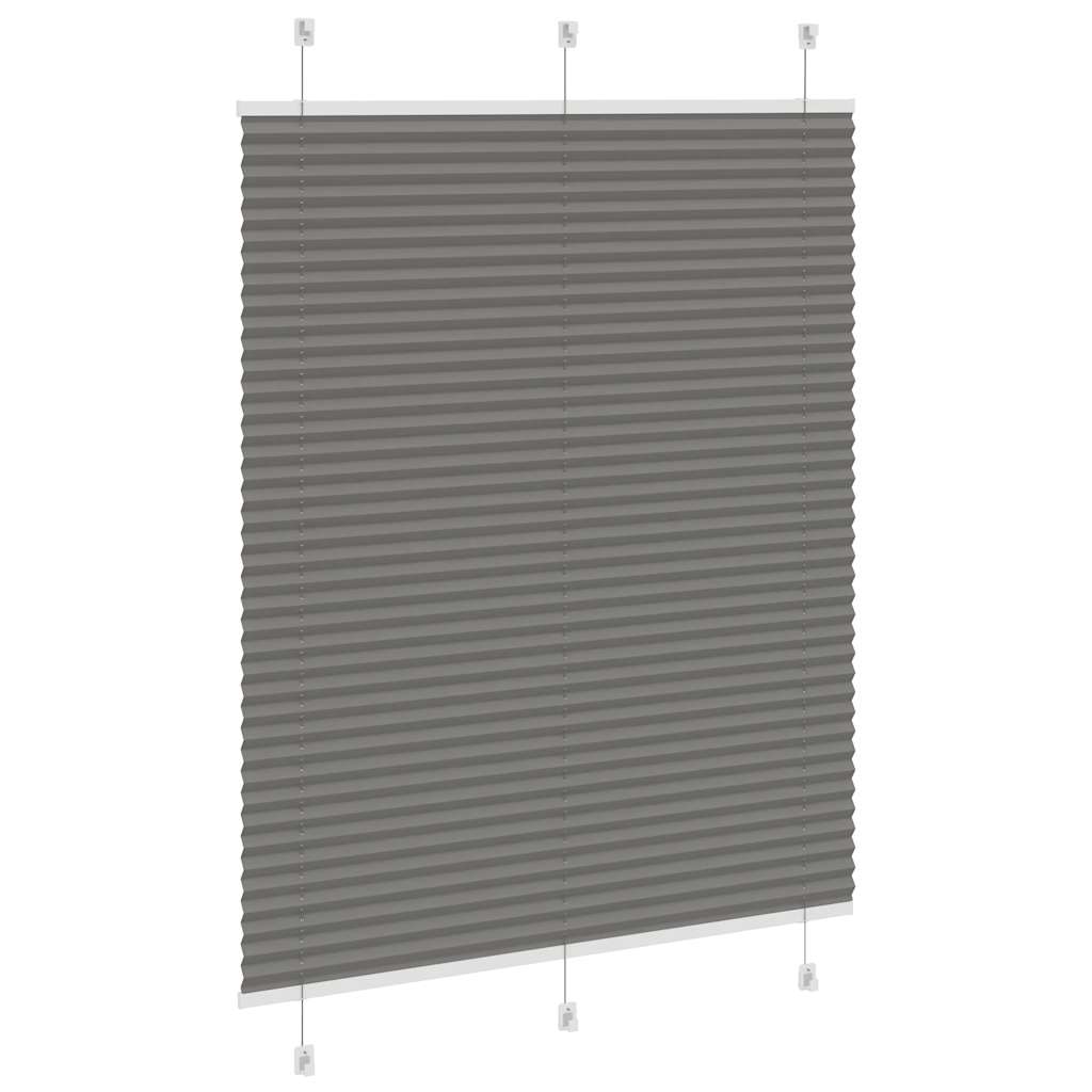 Antracite plissada cega 110x150 cm largura tecido 109,4 cm