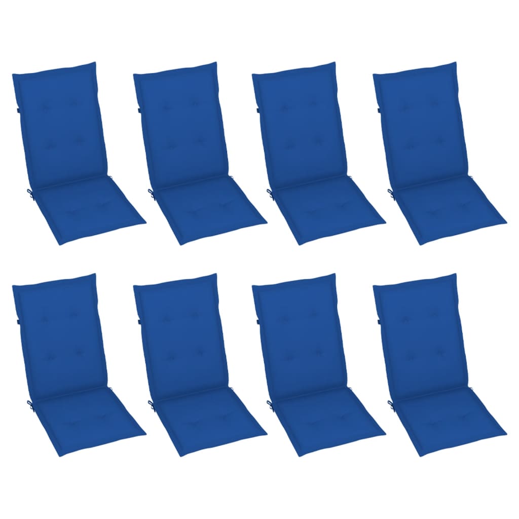 Cadeiras jardim reclináveis c/ almofadões 8 pcs acácia cinzento