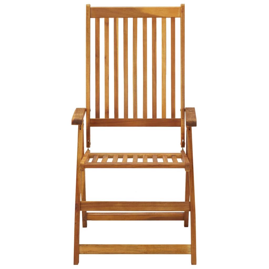 Cadeiras de jardim dobráveis c/ almofadões 3 pcs acácia maciça