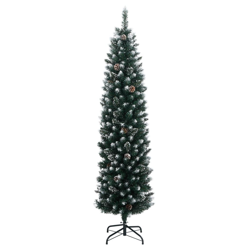 Árvore de natal artificial fina com 300 luzes LED 180 cm