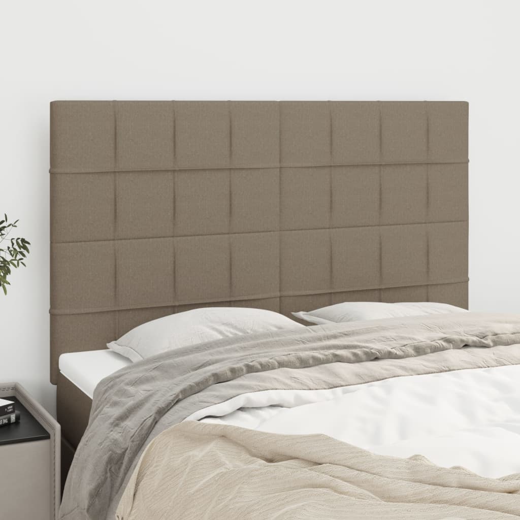 Cabeceira taupe 144x5x118/128 cm tecido