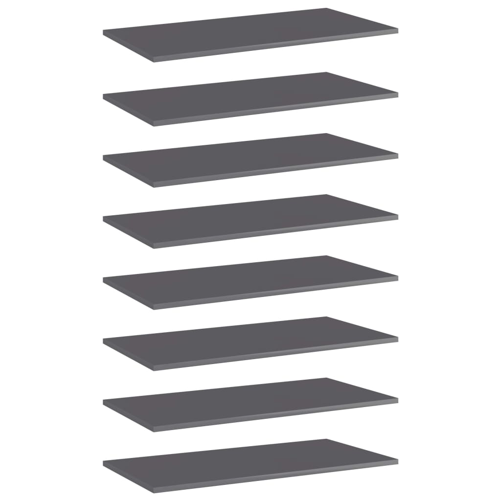 Prateleiras para estante 8 pcs 80x40x1,5cm contraplacado cinza