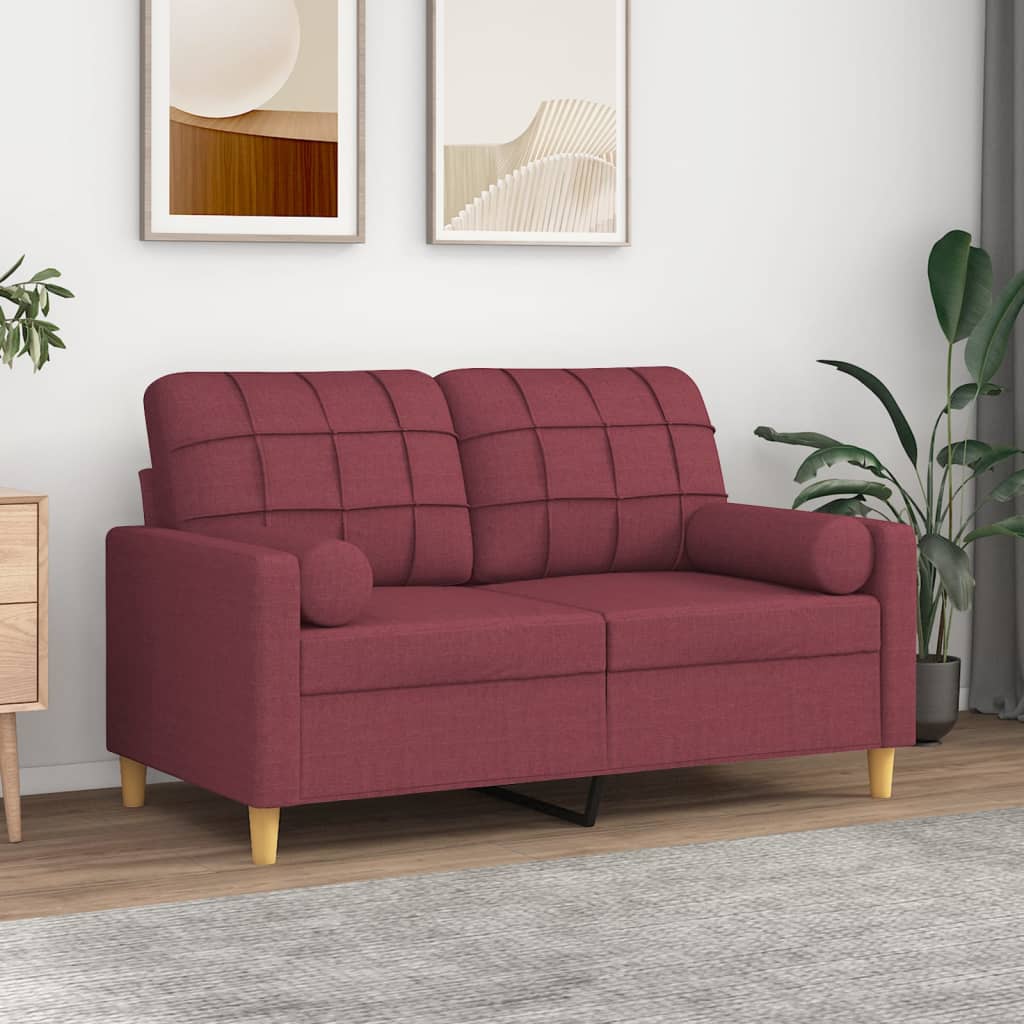 Almofadas decorativas 2 pcs ø15x50 cm tecido vermelho tinto