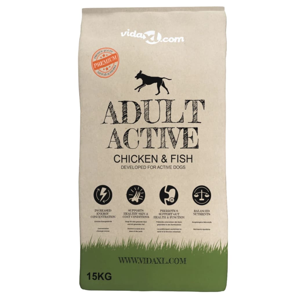 Ração premium cães adult active chicken & fish 2 pcs 30 kg