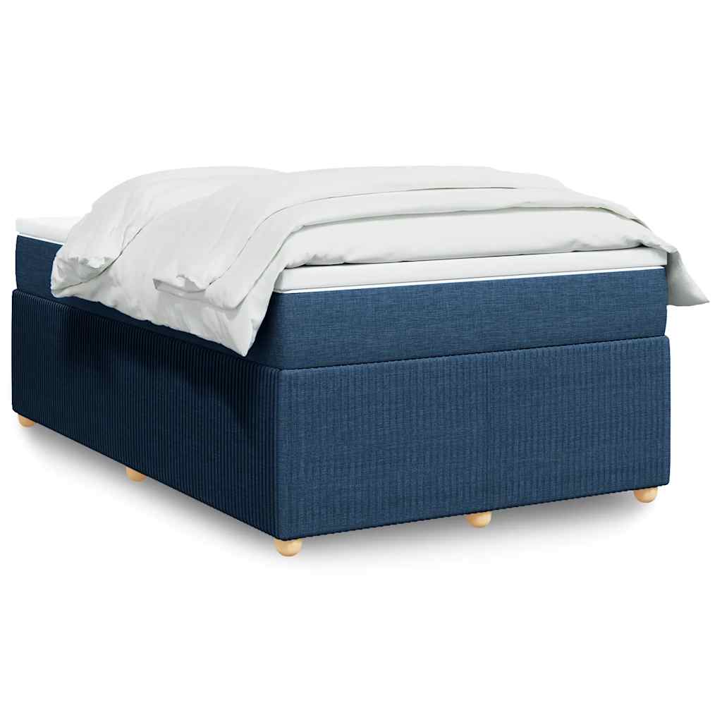 Cama com molas/colchão 120x200 cm tecido azul