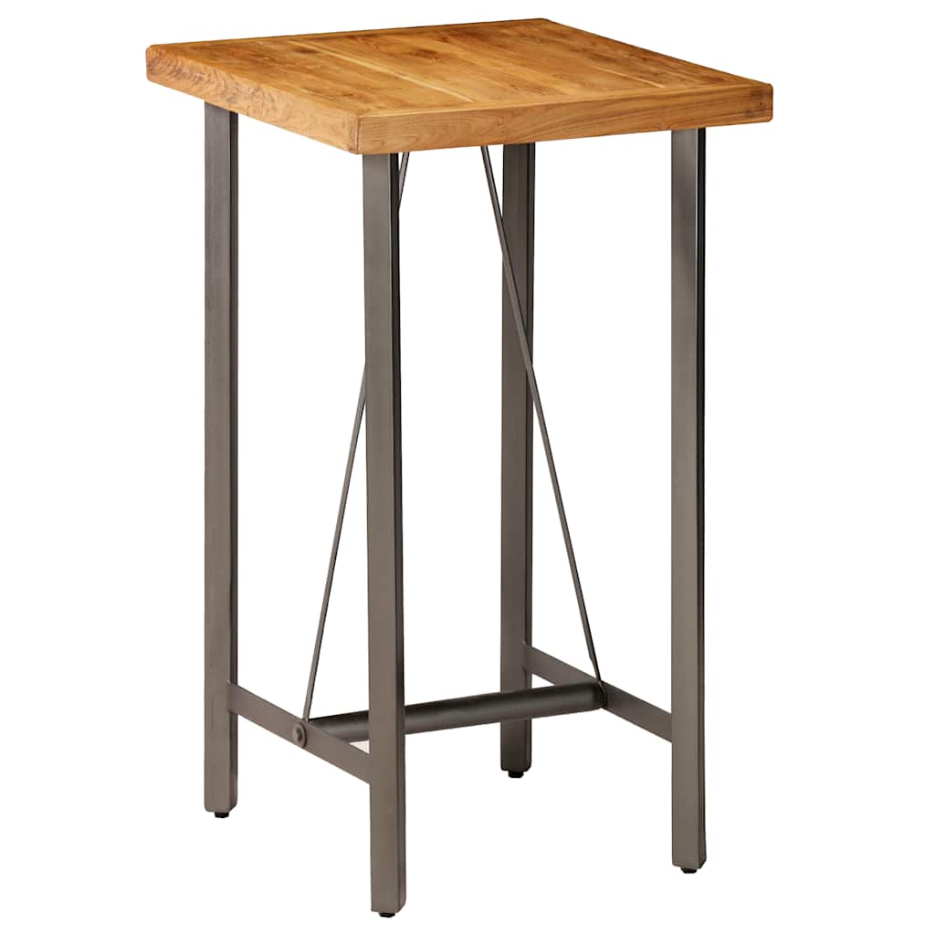 Mesa de bar em madeira de teca recuperada maciça 60x60x107 cm