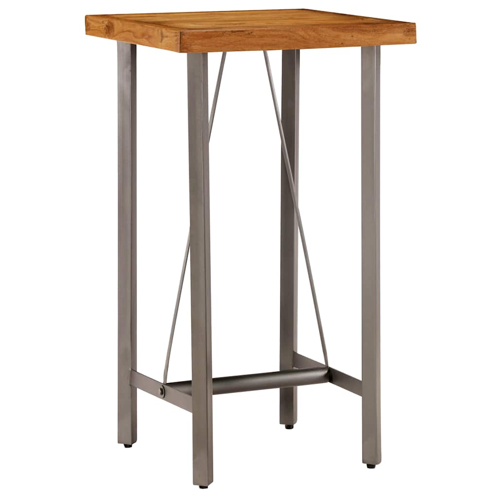 Mesa de bar em madeira de teca recuperada maciça 60x60x107 cm