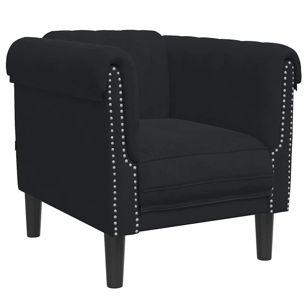 3 Pcs conjunto de sofás veludo preto