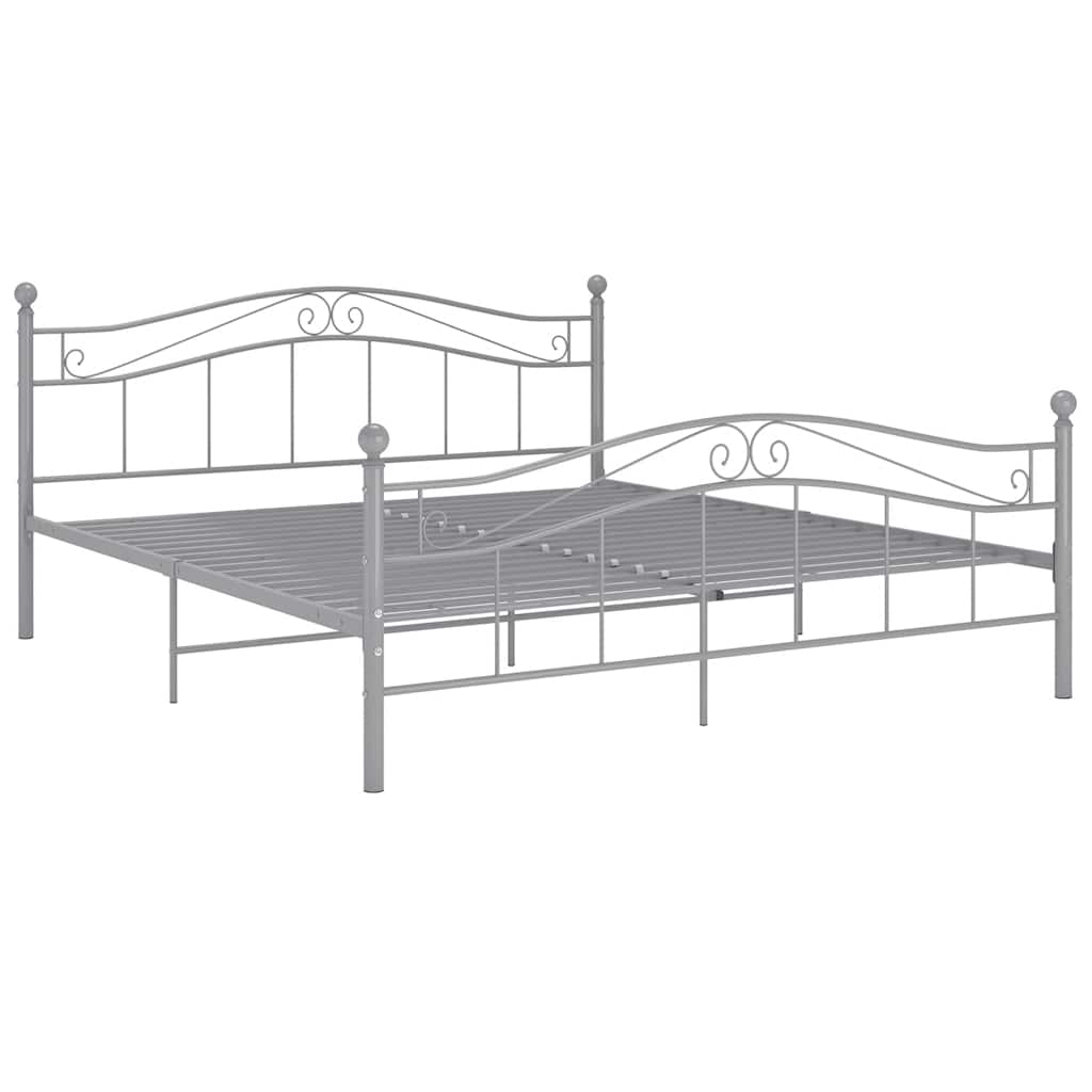 Estrutura de cama metal 160x200 cm cinzento