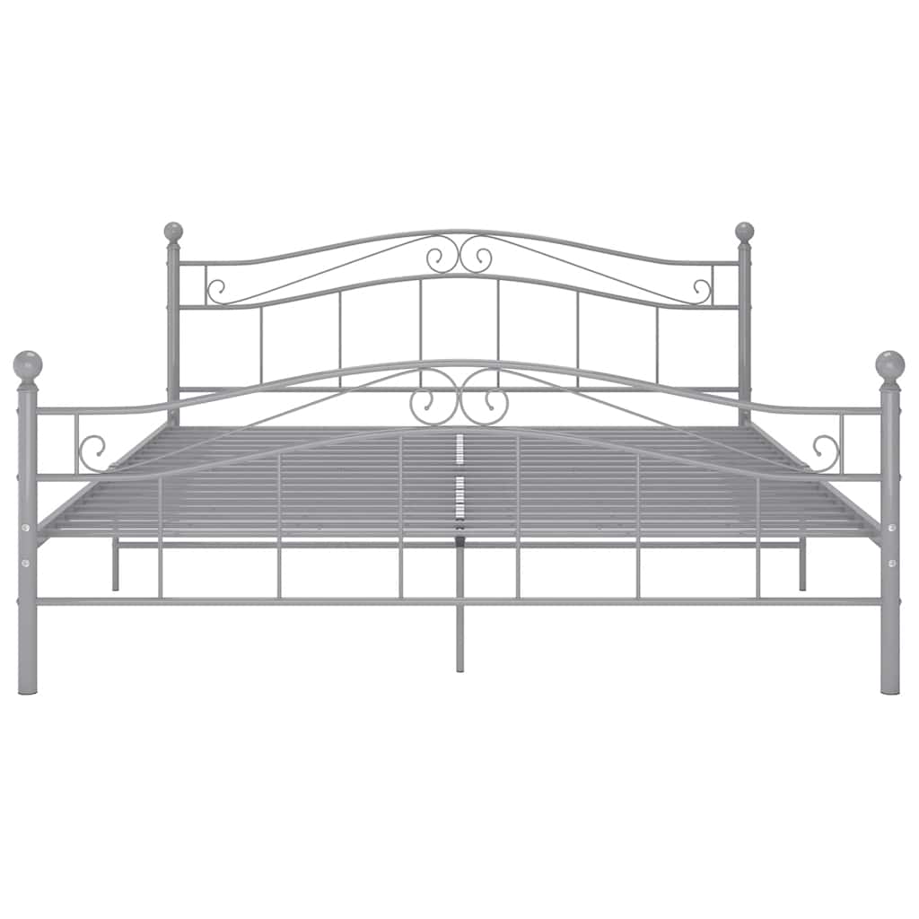 Estrutura de cama metal 160x200 cm cinzento