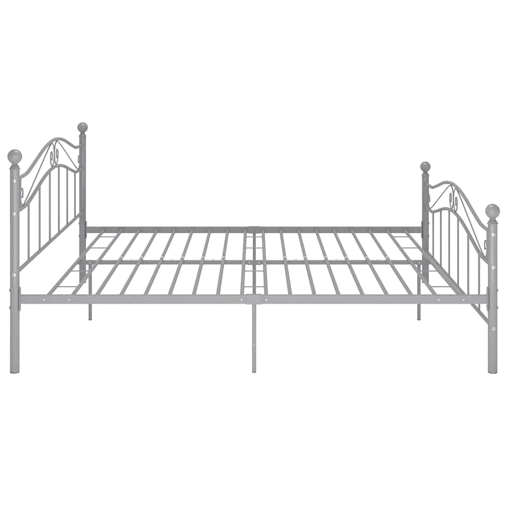 Estrutura de cama metal 160x200 cm cinzento