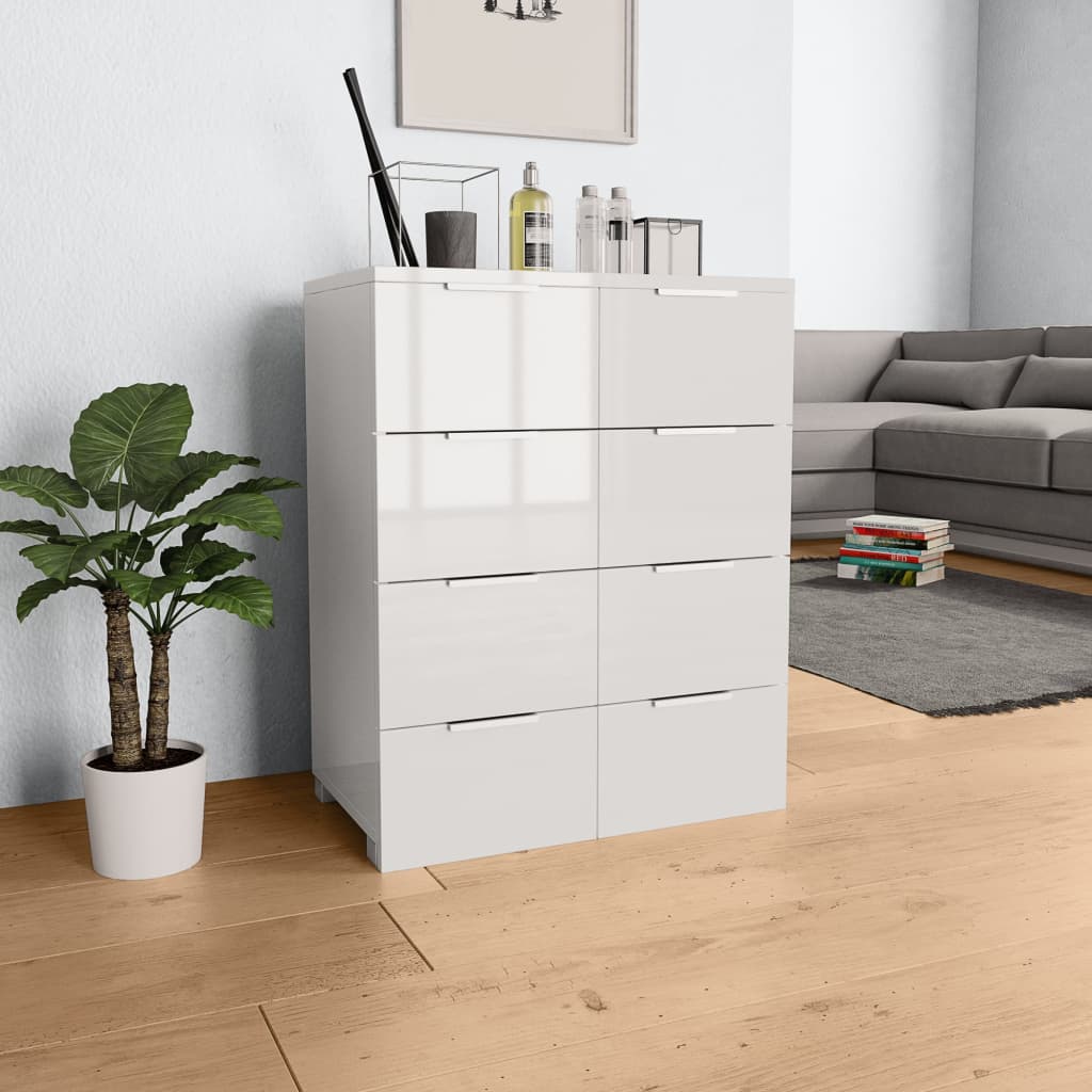 Aparador 60x35x80 cm derivados de madeira branco brilhante