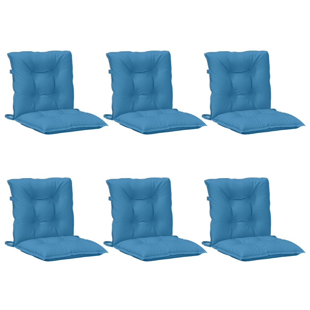 Almofadões lombares p/ cadeiras 6pcs mesclado tecido azul