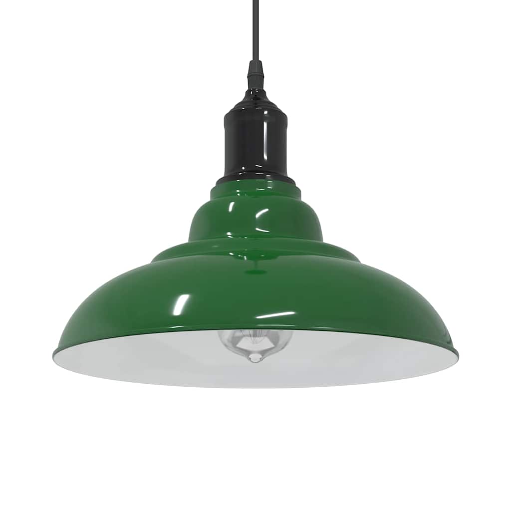 Candeeiro suspenso regulável altura e27 verde brilhante ø31cm